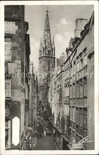 Saint Malo Ille et Vilaine Bretagne Grand Rue et Cathedrale Kat. Saint Malo