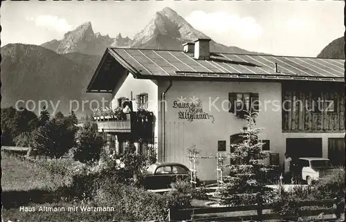Stanggass Berchtesgaden Haus Altmann mit Watzmann Kat. Bischofswiesen