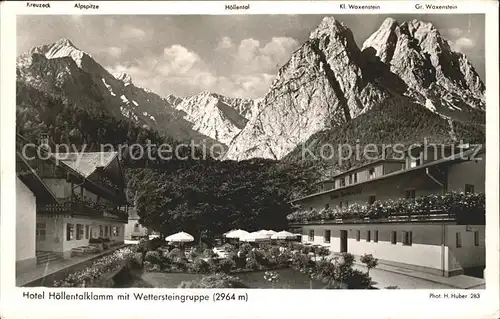 Garmisch Partenkirchen Hotel Hoellentalklamm mit Wettersteingruppe Kat. Garmisch Partenkirchen