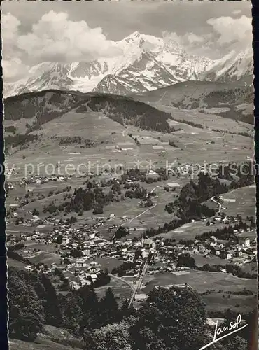 Megeve Fliegeraufnahme avec Mont Blanc Kat. Megeve