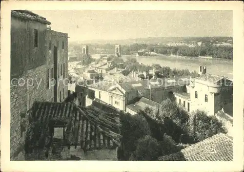 Avignon Vaucluse alte Haeuser et Pont Kat. Avignon