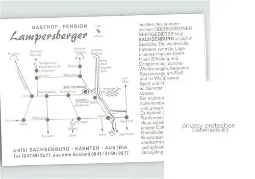 Sachsenburg Kaernten Gasthaus Pension Lampersberger / Sachsenburg /Oberkaernten