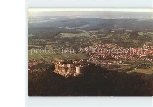 Neuffen Fliegeraufnahme mit Burg Hohenneuffen Kat. Neuffen