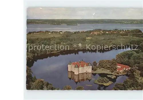Gluecksburg Ostseebad Fliegeraufnahme Schloss daenische Inseln mit Ochseninseln Kat. Gluecksburg (Ostsee)