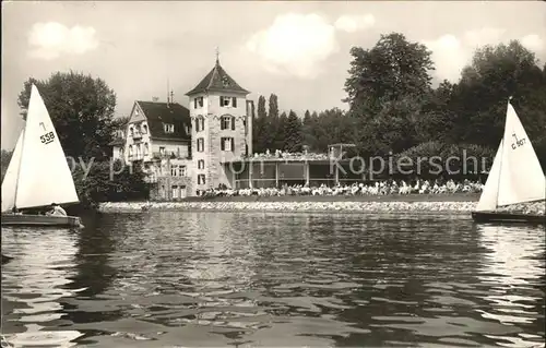 ?berlingen Bodensee Kurhalle Kurgarten Erholungsheim Kneippbad Seeburg Segelboot