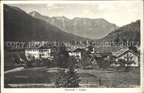 Oberzell Osterzell Gesamtansicht mit Alpenpanorama Kat. Osterzell