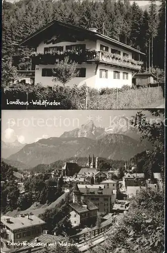 Berchtesgaden Landhaus Waldfrieden Panorama mit Watzmann Kat. Berchtesgaden