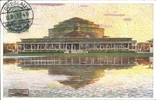 Breslau Niederschlesien Ausstellung zur Jahrhundertfeier der Freiheitskriege Jahrhunderthalle Amtliche Postkarte Nr 16 Kat. Wroclaw