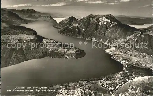 Morschach Aussicht vom Fronalpstock auf Vierwaldstaettersee Rigi Pilatus Kat. Morschach