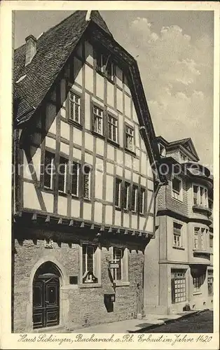 Bacharach Rhein Haus Sickingen Historisches Gebaeude 15. Jhdt. Kat. Bacharach