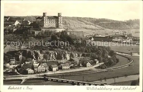 Eichstaett Oberbayern Panorama Willibaldsburg und Rebdorf Kat. Eichstaett