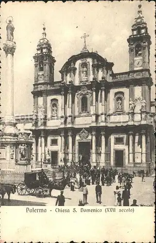 Palermo Sicilia Chiesa San Domenico XVII secolo Pferdekutsche Kat. Palermo