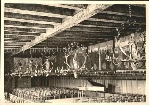 Lueneburg Fuerstensaal im Rathaus Leuchter mit Geweih Kat. Lueneburg