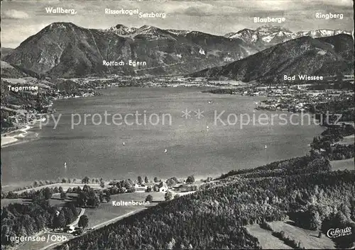 Tegernsee Fliegeraufnahme Alpenpanorama Kat. Tegernsee