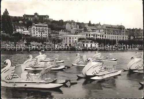 Evian les Bains Haute Savoie Port et les Hotels Tretboot Kat. Evian les Bains