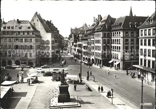 Strasbourg Alsace Place Gutenberg Monument Rue des Grandes Arcades Kat. Strasbourg