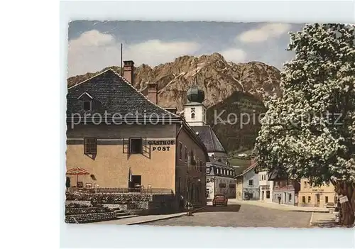 Groebming Steiermark Hauptplatz mit Kamm Baumbluete Kat. Groebming