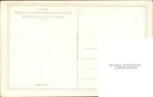 Aggsbach Aggstein Burgruine Erste Donau Dampfschiffahrtsgesellschaft Wien Kuenstlerkarte Kat. Aggsbach