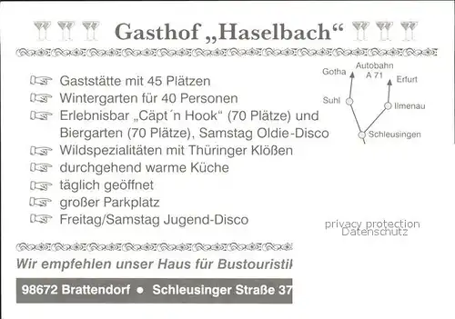 Brattendorf Gasthaus Haselbach Kat. Auengrund