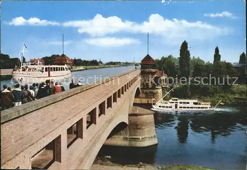 Minden Westfalen Wasserstrassenkreuz Bruecke Mittellandkanal ueber Weser Kat. Minden