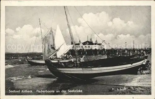 Ahlbeck Ostseebad Fischerboote Seebruecke Kat. Heringsdorf Insel Usedom