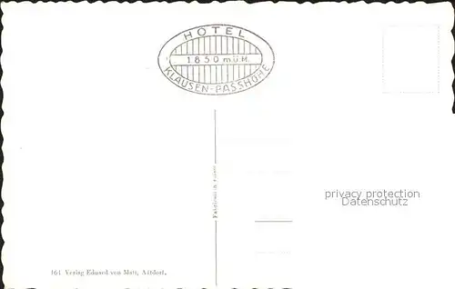 Clariden Hotel Klausenpasshoehe Kammlistock Seehorn Kat. Clariden