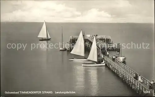 Timmendorfer Strand Landungsbruecke Segelboote Kat. Timmendorfer Strand