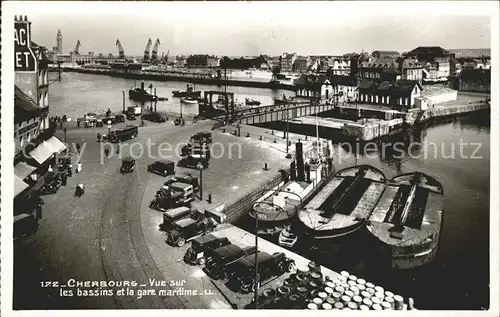 Cherbourg Octeville Basse Normandie Vue sur les bassins et la gare maritime Kat. Cherbourg Octeville