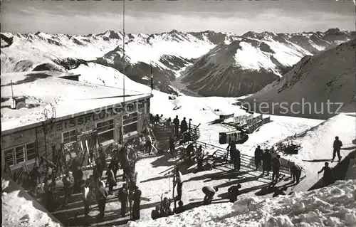 Weissfluhjoch Davos Parsen Panorama vom Flueela Weisshorn bis Piz Kesch Kat. Weissfluhjoch