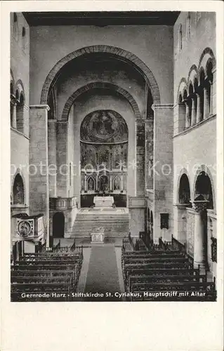 Gernrode Harz Stiftskirche St Cyriakus Hauptschiff Altar / Gernrode Harz /Harz LKR