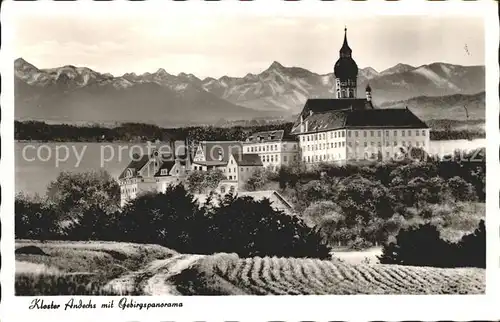 Kloster Andechs Gebirgspanorama Kat. Andechs