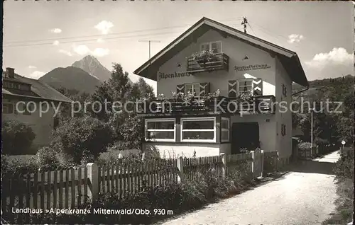 Mittenwald Bayern Landhaus Alpenkranz Kat. Mittenwald