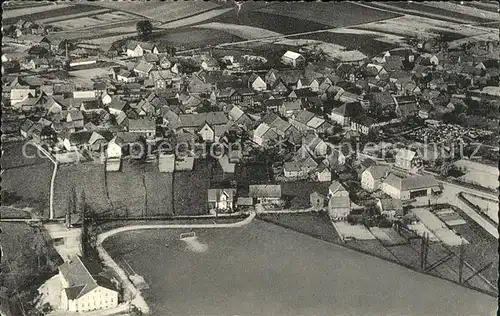 Schoningen Solling Fliegeraufnahme mit Turnhalle und Platz des Maennerturnvereins Kat. Uslar