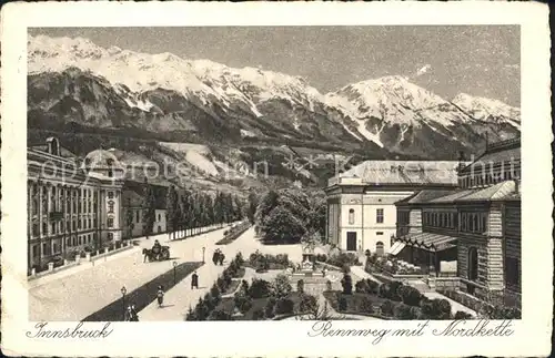 Innsbruck Rennweg mit Nordkette Kat. Innsbruck