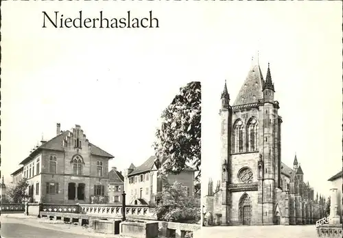 Niederhaslach Hotel de ville et Eglise Kat. Niederhaslach