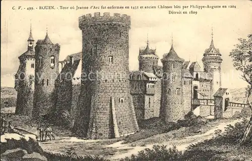 Rouen Tour ou Jeanne d`Arc Chateau bati Kat. Rouen
