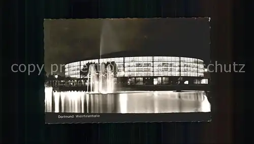 Dortmund Westfalenhalle bei Nacht Kat. Dortmund