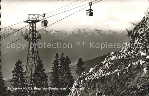 Lenggries Brauneck Bergbahn mit Karwendel Kat. Lenggries