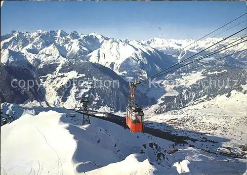 Verbier Teleferique des Attelas Massif du Mont Blanc Seilbahn Alpenpanorama Kat. Verbier