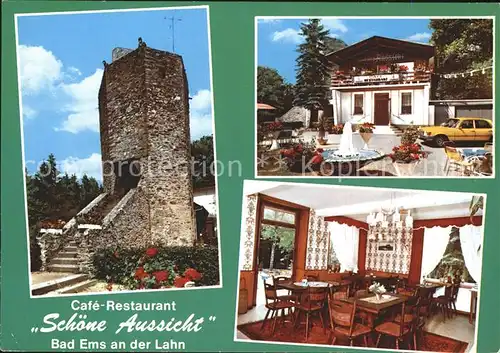 Bad Ems Cafe Restaurant Schoene Aussicht Aussichtsturm Kat. Bad Ems