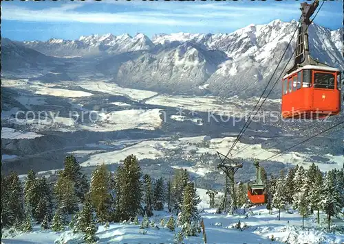 Igls Tirol Winterpanorama Blick vom Patscherkofel nach Mutters Natters Bergbahn Kat. Innsbruck