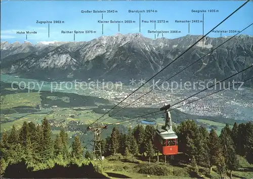 Igls Tirol Blick ins Oberinntal Patscherkofelbahn Alpenpanorama Kat. Innsbruck