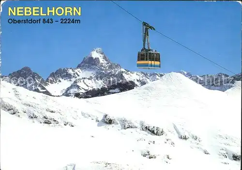 Oberstdorf Nebelhornbahn Bergbahn gegen Hochvogel Wintersportplatz  Kat. Oberstdorf