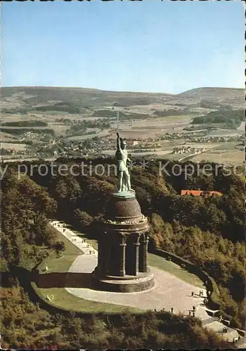 Hermannsdenkmal im Teutoburger Wald Fliegeraufnahme Kat. Detmold