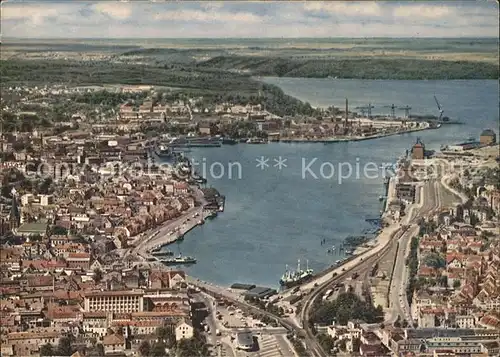 Flensburg Fliegeraufnahme Hafen Foerdestadt Kat. Flensburg