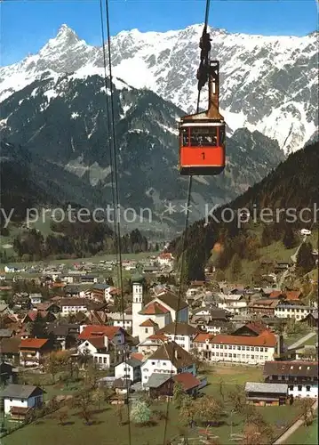 Schruns Vorarlberg mit Montafoner Hochjochbahn Blick auf Zimba und Vandanser Wand Kat. Schruns