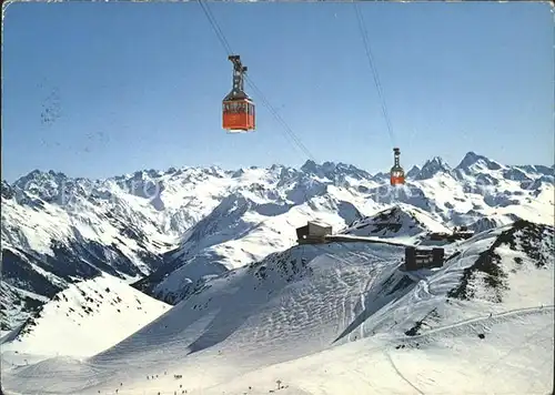 Davos GR Luftseilbahn Weissfluhjoch Weissfluhgipfel Alpenpanorama Wintersportplatz Kat. Davos