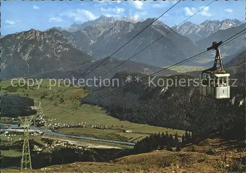 Reutte Tirol Reuttener Bergbahn mit Zugspitze und Mieminger Hochgebirge Kat. Reutte
