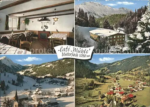 Unterjoch Cafe Pension Muehle Gesamtansicht Alpenpanorama Kat. Bad Hindelang