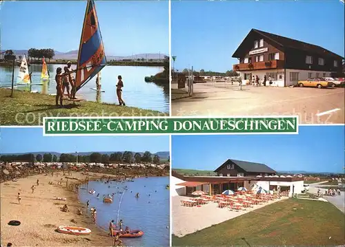 Donaueschingen Riedsee Camping Windsurfen Strand Kiosk Terrasse Kat. Donaueschingen